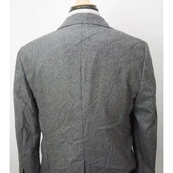 John Varvatos Gray Raw Edge Leather Detail Sport Coat Jacket 40 Brand New Italy